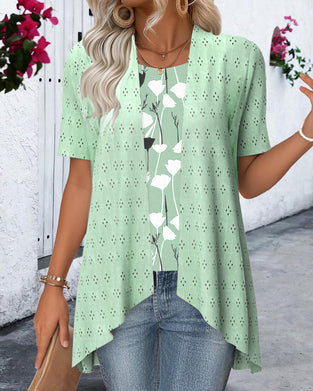 Bluse Fake Zweiteiler Bedruckt