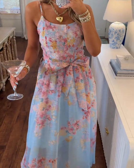 Kleid Spaghettiträger Schleife