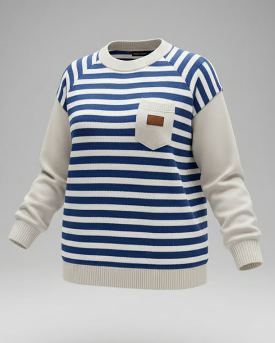 Casual Pullover mit Kontraststreifen