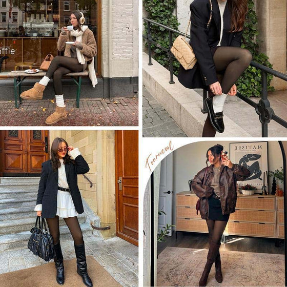 Fleecegefütterte formende Leggings mit einer Naht