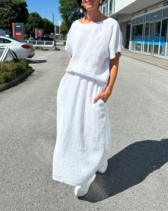 Set Einfarbig Baumwolle Und Leinen Casual"