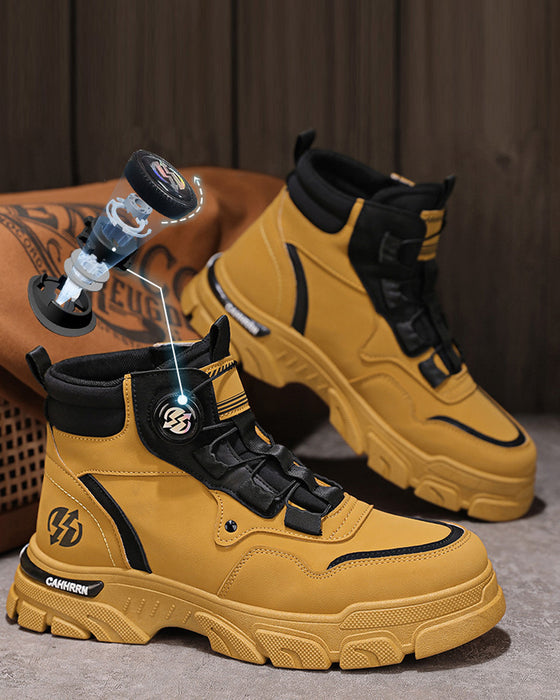 Schuhe Herren Outdoor Drehverschluss Arbeit 🔄👞 – Wasserdicht 💦, Rutschfest 🚶‍♂️, Bequem , Atmungsaktiv 🌬️