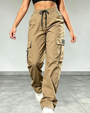 Hose Elastische Taille Kordelzug Tasche Cargo