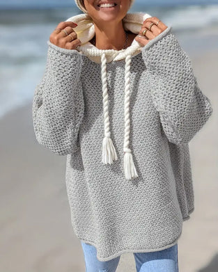 Pullover Mit Jugendlich, Kapuzen Und Farbblock Merkmalen