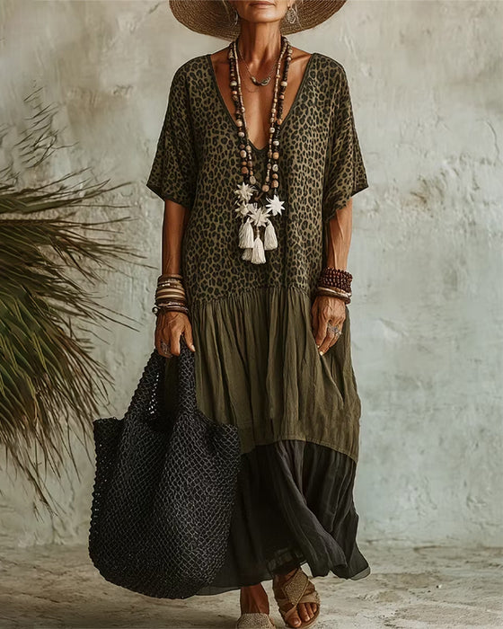 Lässiges Maxikleid Mit Leopardenmuster
