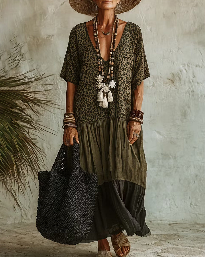 Lässiges Maxikleid Mit Leopardenmuster