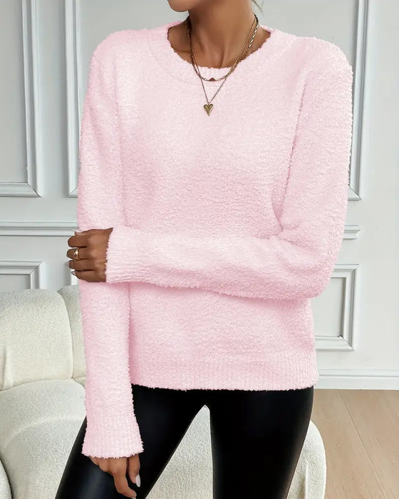 Plüsch-Pullover Mit Langen Ärmeln