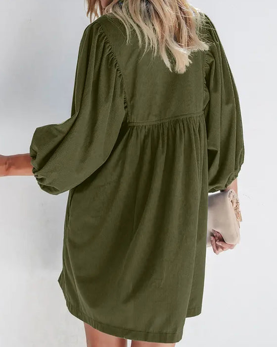 Kleid Plain Corduroy Mini