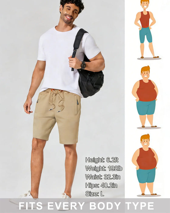 Shorts Elastische Taille Kordelzug Uni Farbe Herren