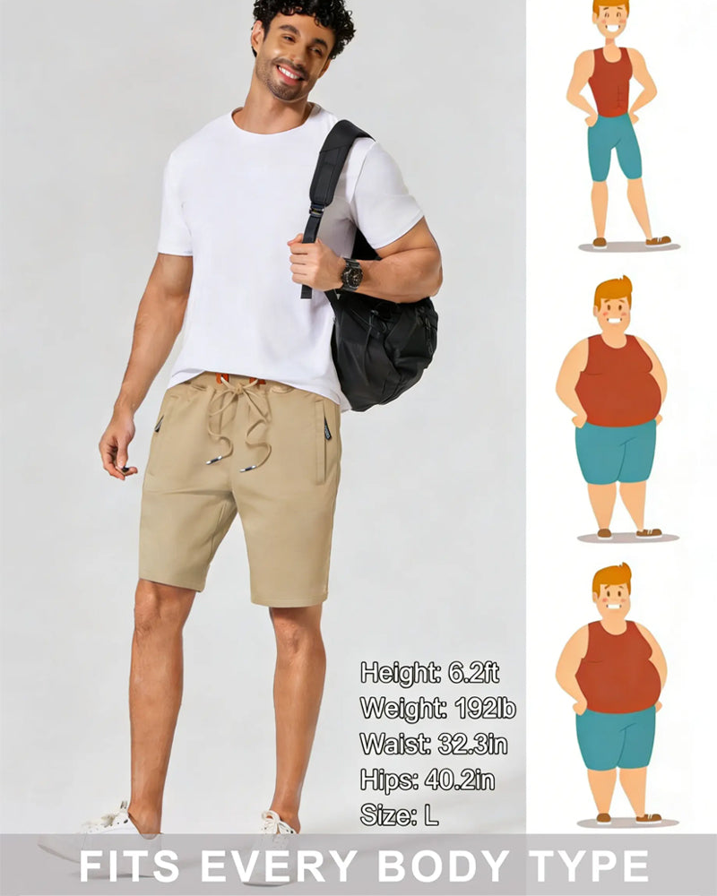 Shorts Elastische Taille Kordelzug Uni Farbe Herren