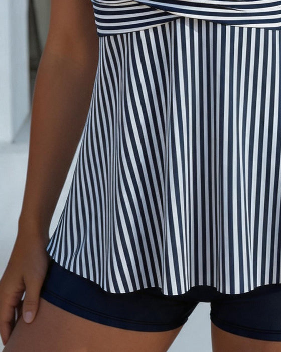 Tankini Gestreift Camisole Zweiteilig