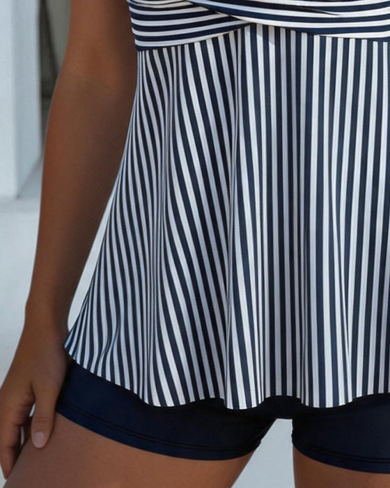 Tankini Gestreift Camisole Zweiteilig
