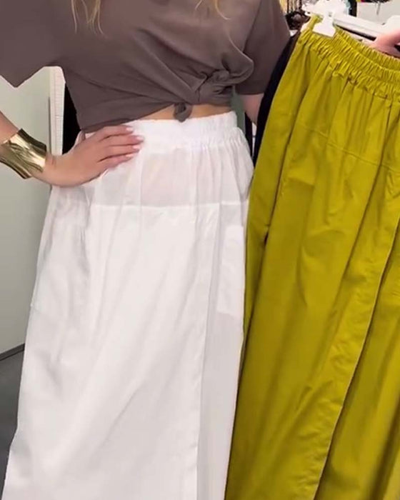 Hose Lässig Schürze Stil Knöchellang