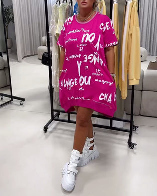 Kleid Lose Buchstabdruck