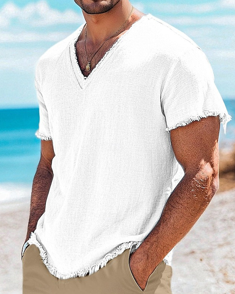 T-Shirt Herren Uni Kurzarm