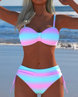 Bikini Ombre Bindung Hohe Taille