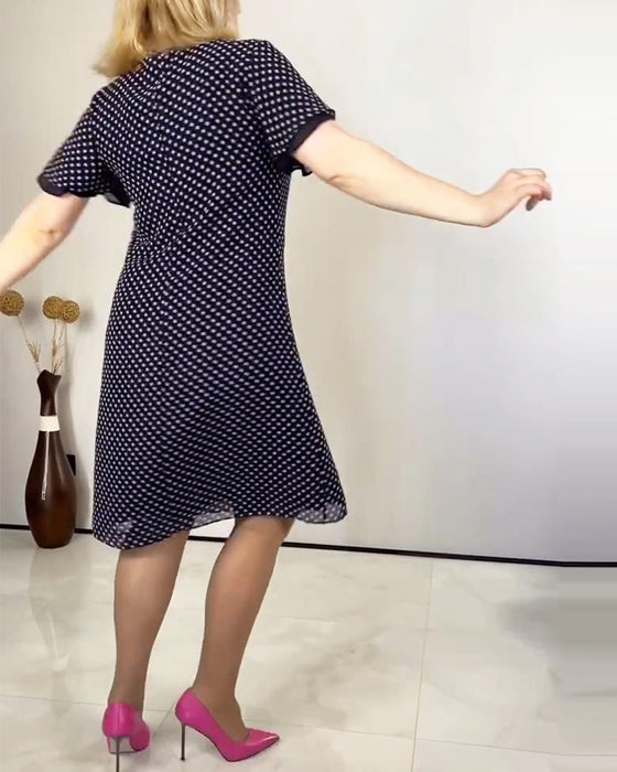 Kleid V-Ausser Punktiert Chiffon