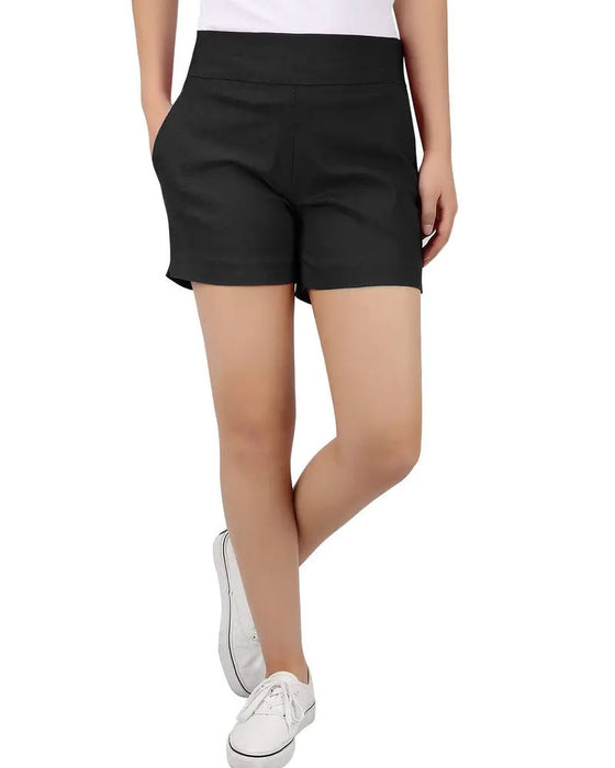 Einfarbige Shorts Mit Mittlerem Bund