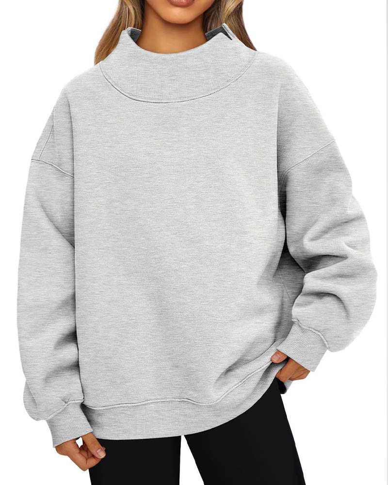Sweatshirt Drop Schulter Uni Langarm