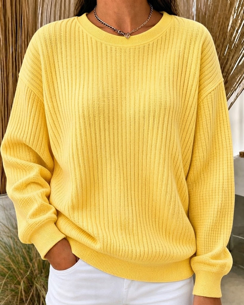 Sweatshirt Lässig Einfarbig Langarm