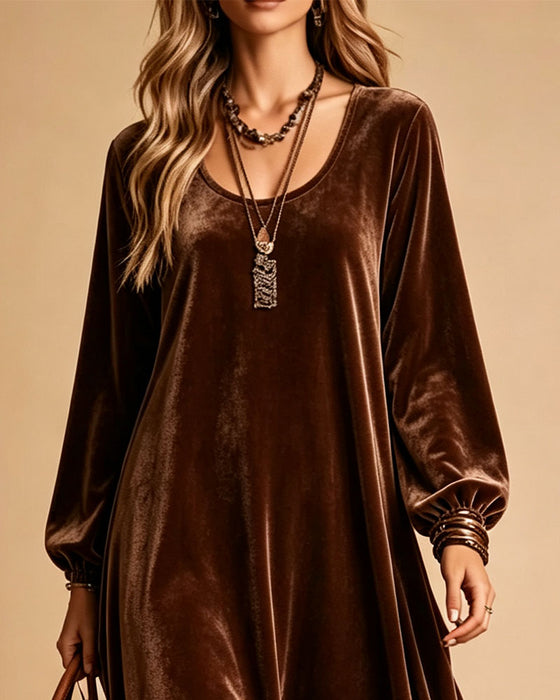 Kleid Lässig Patchwork Leopard