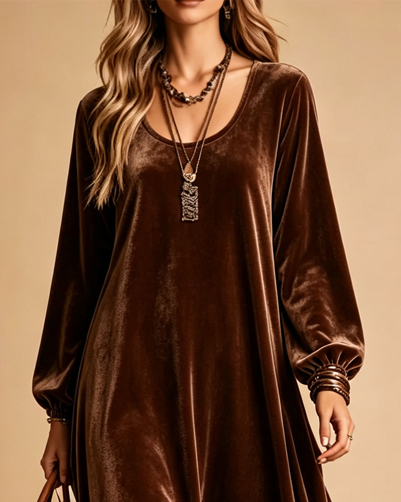 Kleid Lässig Patchwork Leopard