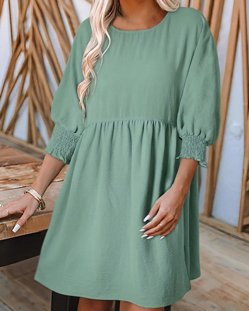 Kleid Damen Unifarben taillierend