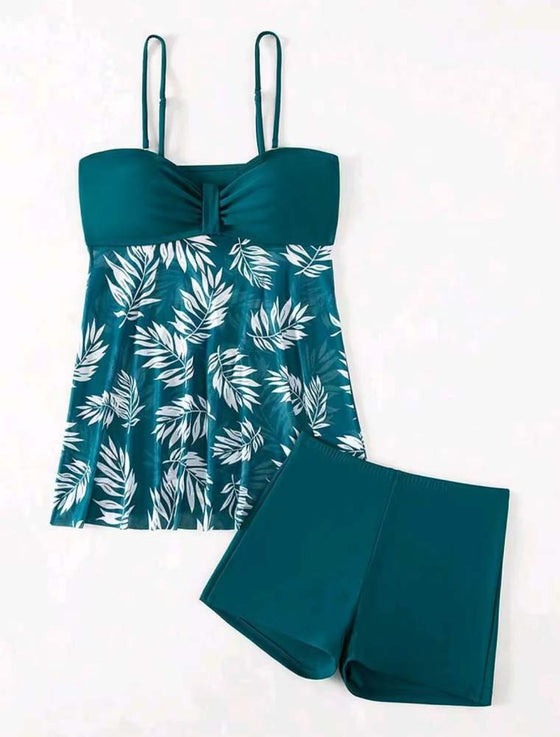 Tankini Sexy Gedruckt Mesh
