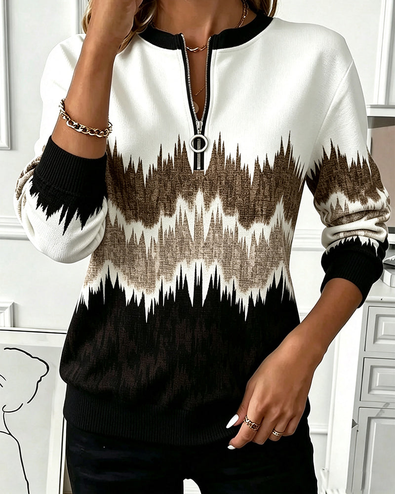 Sweatshirt Casual Bedruckt Langarm