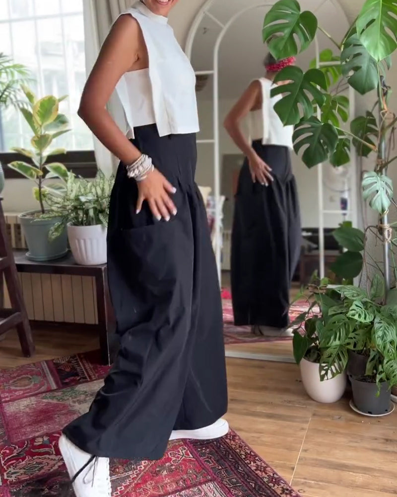 Hose Hoch Tailliert Locker Bequem