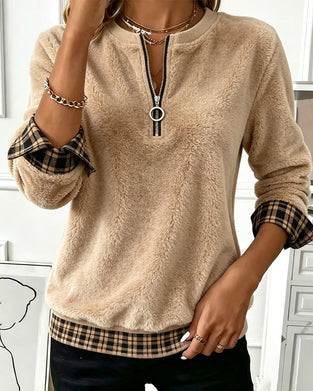 Sweatshirt Farbblock Rundhals
