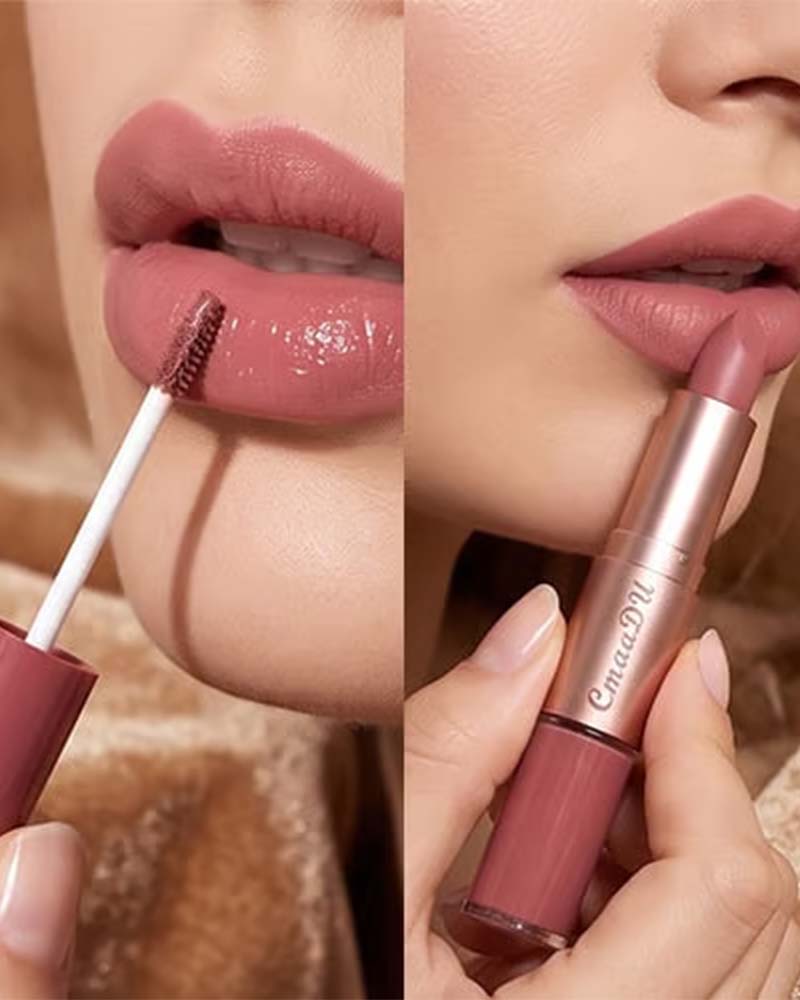 Set 2-In-1 Doppelendig Lippenstift Und Lipgloss