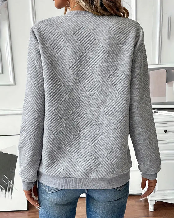 Sweatshirt Halbreißverschluss Casual Langarm