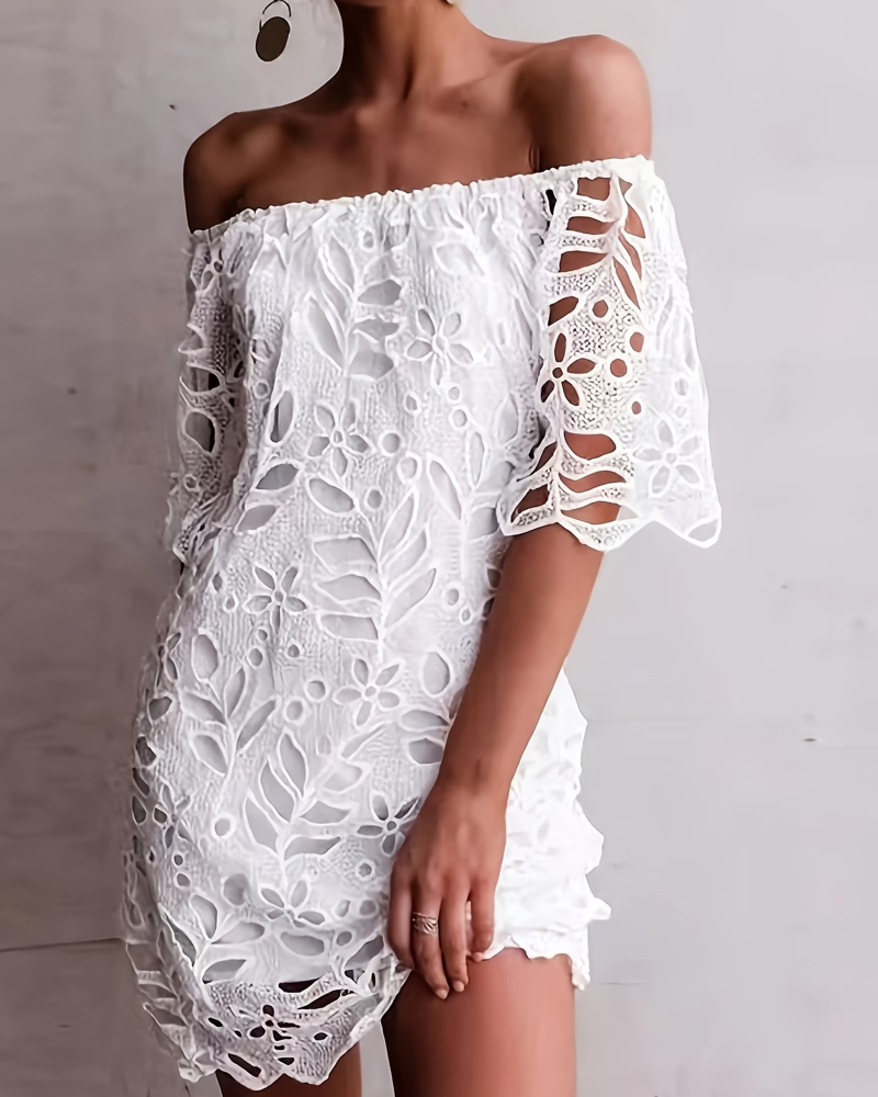 Kleid Ein Schulter Durchbrochen