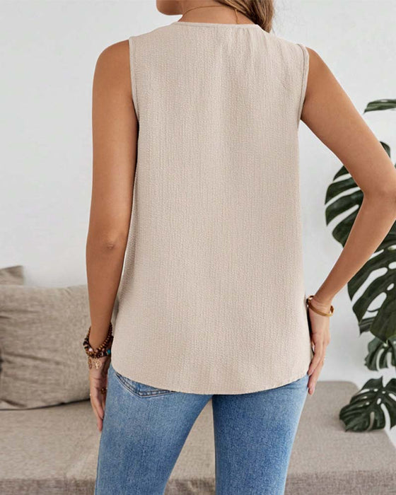 Tank Top V-Ausschnitt Doppelt Lage Locker