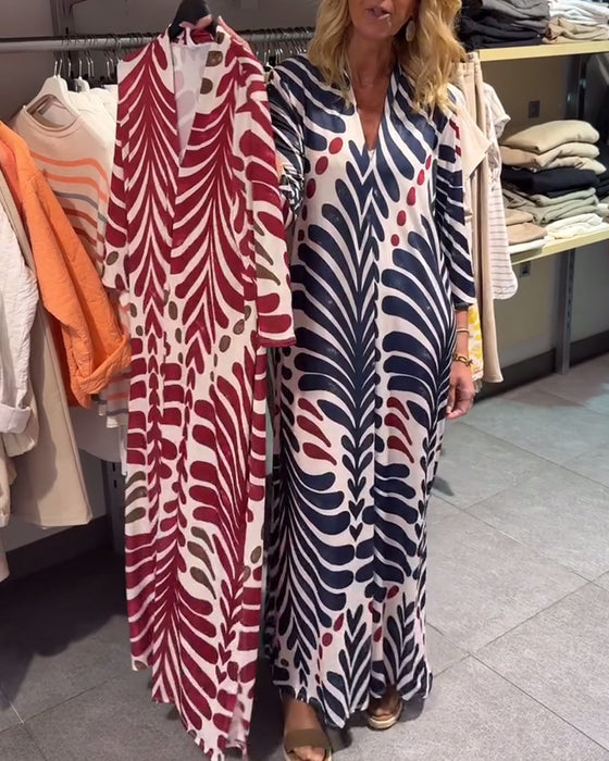 Kleid Temperamentvoll Halbärmel Druck