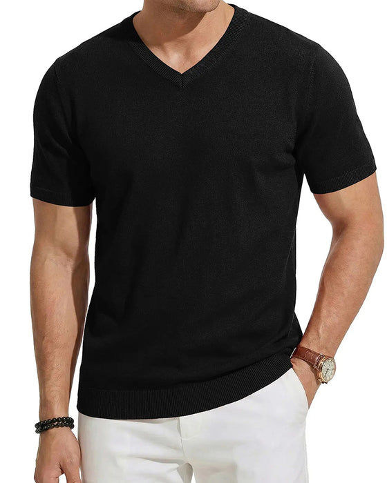 Pullover Mini V-Ausschnitt Lässig Einfarbig