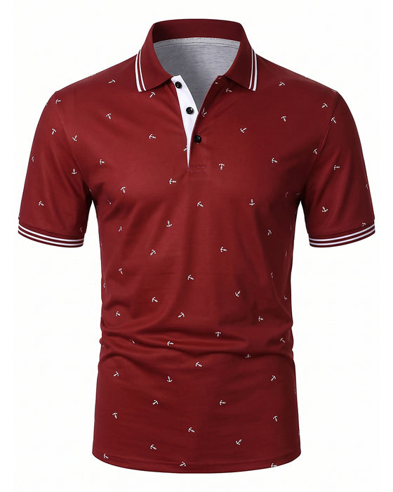 T-Shirt Polo Kragen Pfeil Muster Freizeit