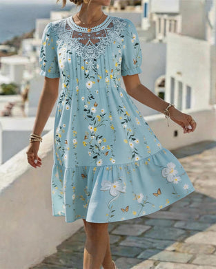 Kleid Daisy Spitze Kurzer Ärmel Urlaub