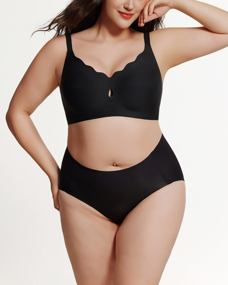 Damen-Bh Mit Wassertropfenförmigem Hohlmuster Und Wellenförmigen Blumen