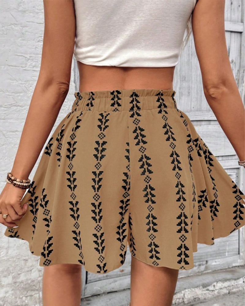Shorts Print Kordelzug Loose Fit Schlag