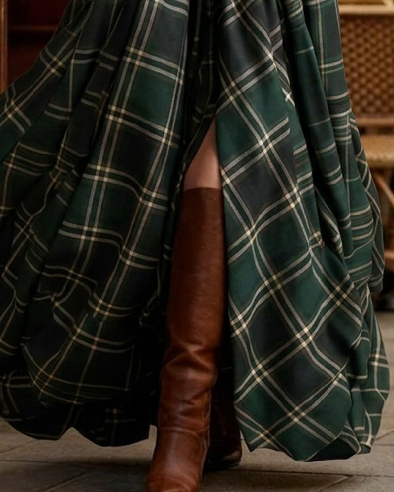 Kleid Kariert Lang Hemd