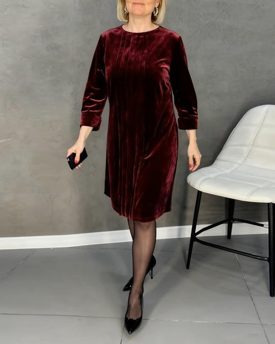 Kleid Rundhals plissiert