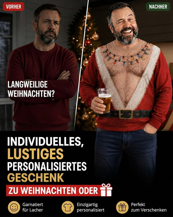 Sweatshirt Rundhals Muskelprint Weihnachtsstil