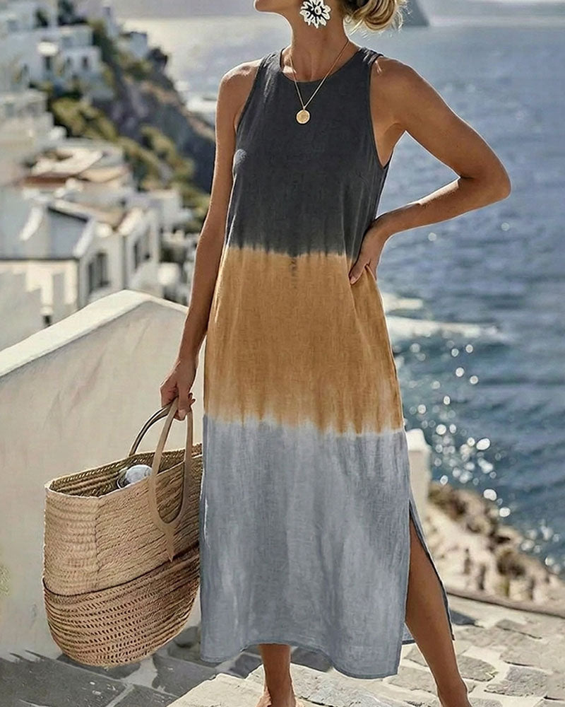 Kleid mit ärmellosem und Farbverlauf