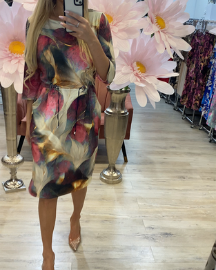 Kleid Retro Farbblock Patchwork Farbverlauf