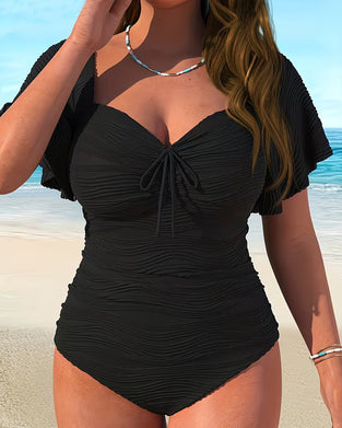 Einteiler Rüschenärmel Kordelzug