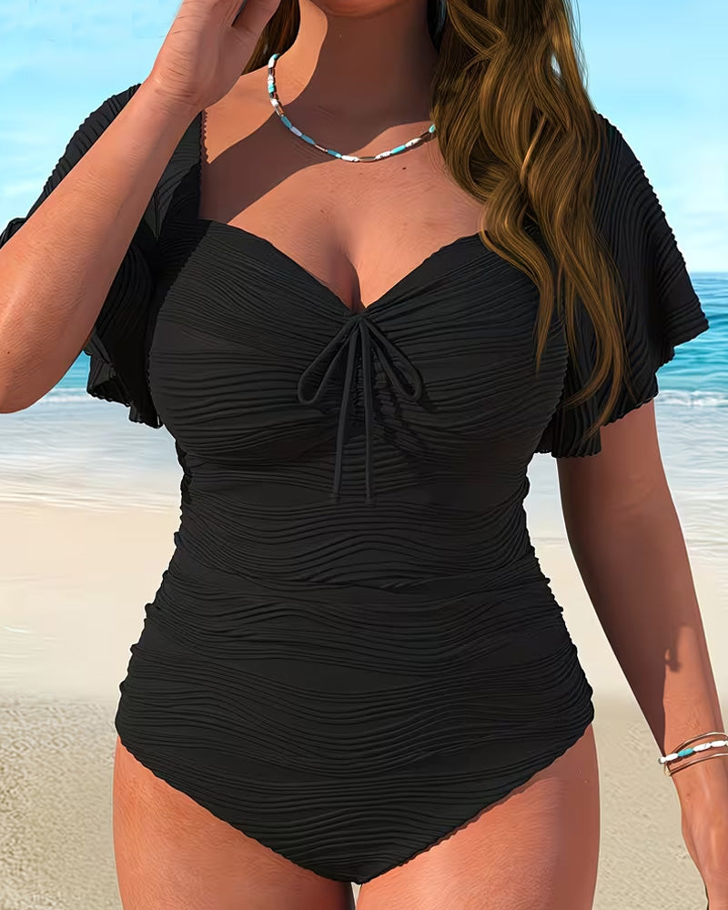 Einteiler Rüschenärmel Kordelzug