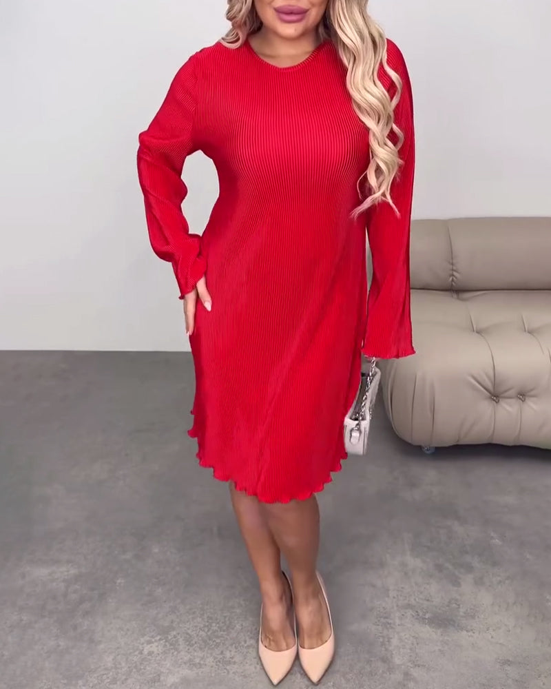 Lässiges, einfarbiges Kleid, knielang