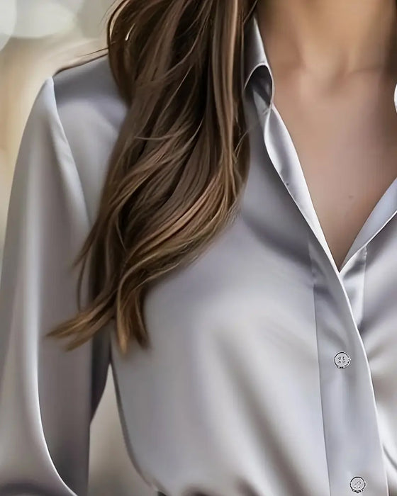 Hemd Modisch Business-Satin Unifarben